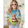Funny Animals T-Shirt Capybara Graphic 3D Print Girls Fashion Spring Summer Long Sleeves Top Casual Comfort Children's Clothing