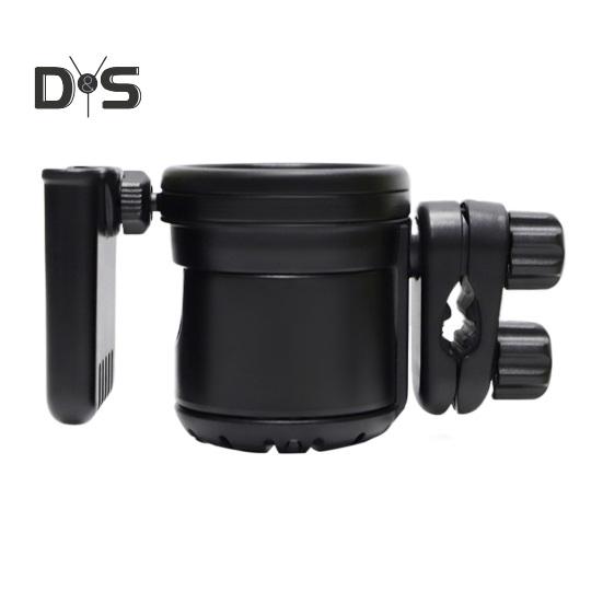 Retractable Stroller Cup Holder with Phone Bracket 3 in 1 Non Slip Firmly Grip Stroller Bar 360 Degrees Rotation Drink Holder for Scooter Bike Walker