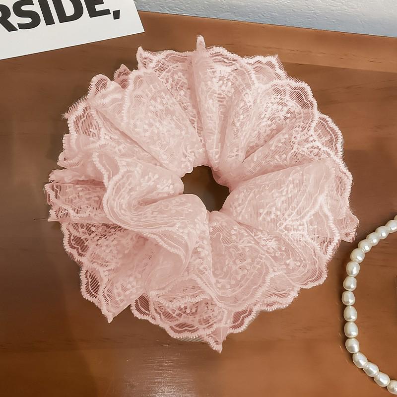 Ballet Style Lace Scrunchie Mesh Hair Tie for Women