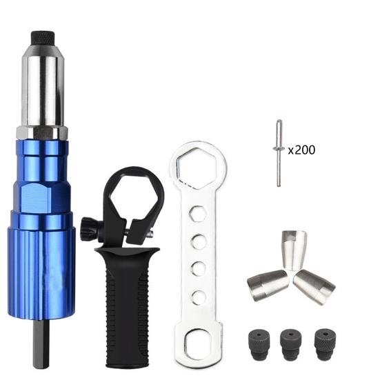 1 Set Metallnieter, komfortabler Griff, hohe Härte, rutschfester Griff, müheloser legierter Stahl, hohe Festigkeit, elektrische Nietmaschine für die Werkstatt