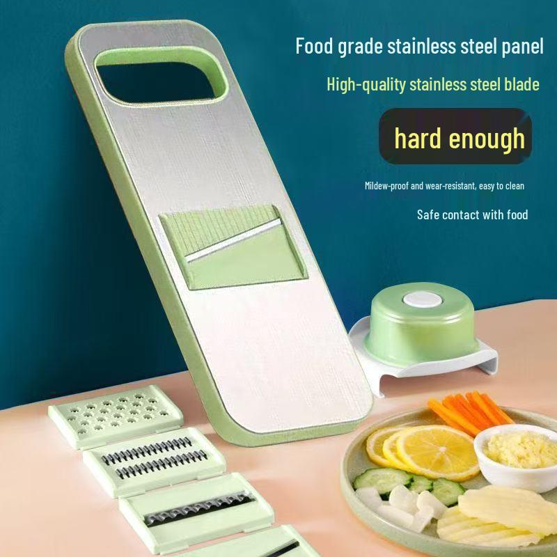 Stainless Steel Multifunctional Vegetable Cutter and Grater with Hand Protector