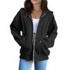 Women's Fashion Casual Long Sleeve Solid Color Hooded Sweatshirt Tops