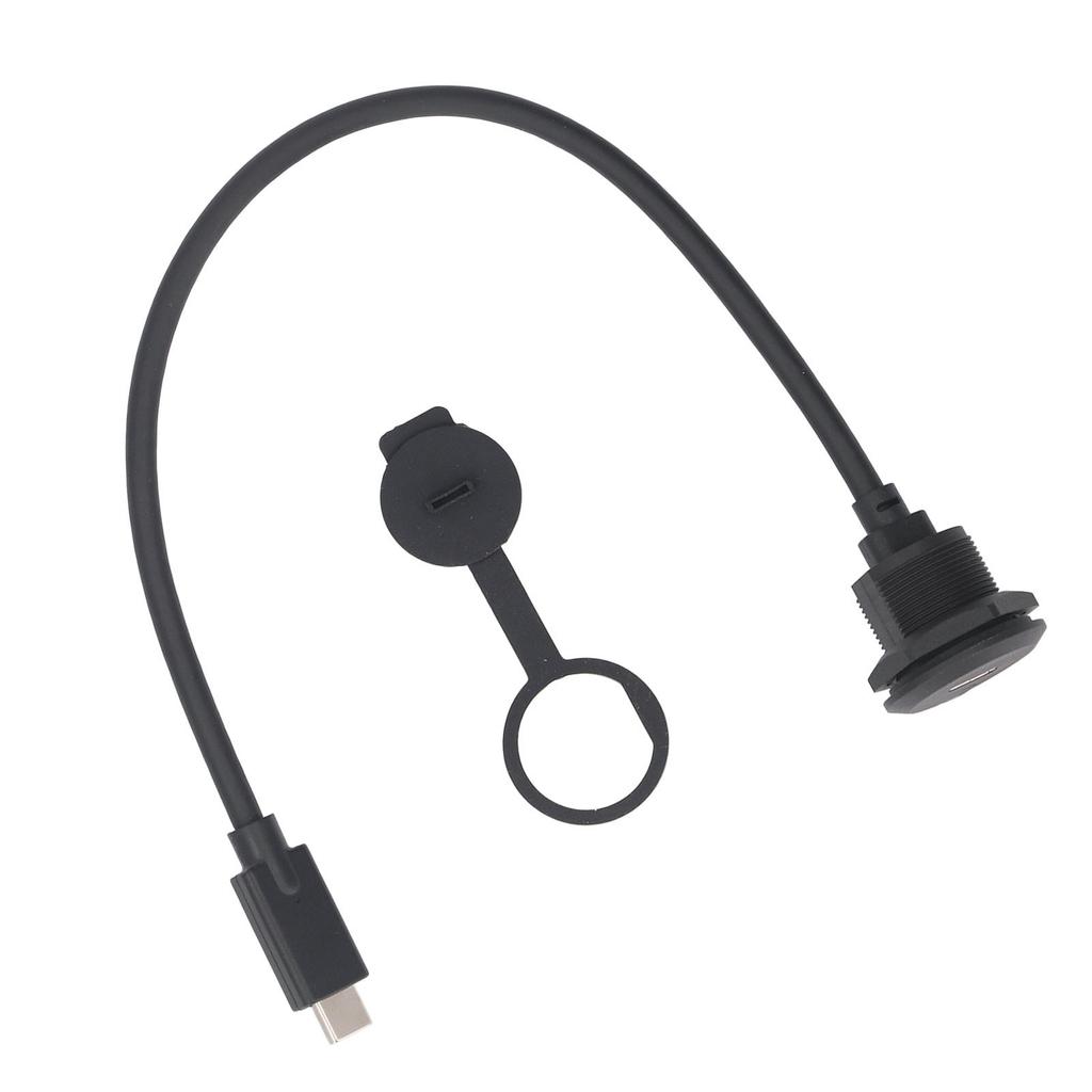 Type C 3.1 Male To Female Cable Thread Fixed Flush Mount Adapter Cord PD 60W 20V 3A Fast Charging 10