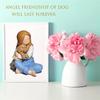 Little Girl Embraces Puppies Sculpture Resin Miniature Statue Loss of Pet Sympathy Gift for Living Room Bedroom Display