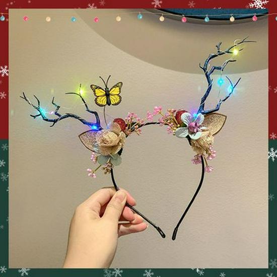 Fairy Mori Style Antler Reindeer Headband – Christmas Hair Accessories & Clips