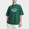 Fila American Series Letter Print Casual Loose Short Sleeve Polo Shirt Unisex Polo Shirts Chrysanthemum-Green F11U329105FTQ