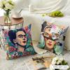 Konst F-Frida Kahlo Kuddfodral Naturligt Linne Ekologiskt Tyg Dubbelsidig Tryck Soffa Heminredning Gåva Kuddfodral