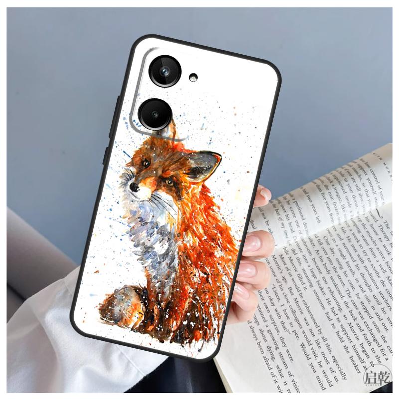 Fox Animal Pattern For Realme 11 8 9 10 Pro Plus GT Neo 5 3T 2T C11 C21 C25 C21Y C31 C30 C33 C35 C55 Case