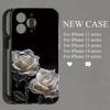 Crystal Rose for iPhone17promax Space Phone Case Apple 16 Transparent 14/13 Fine Hole 15