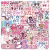 50 Pink Bow Nurse Graffiti Stickers Decorate Guitar Laptop Suitcase DIY Waterproof
