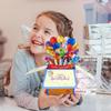 Kids Birthday Card 3D Popup Music LED Lighting Birthday Greeting Card 3D Popup Greeting Postcards With Blowable Light Candle For