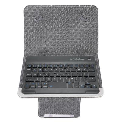 7""-7.9"" Tablet Universal PU Protective Case Cover   Bluetooth Keyboard (White Case  Keyboard)