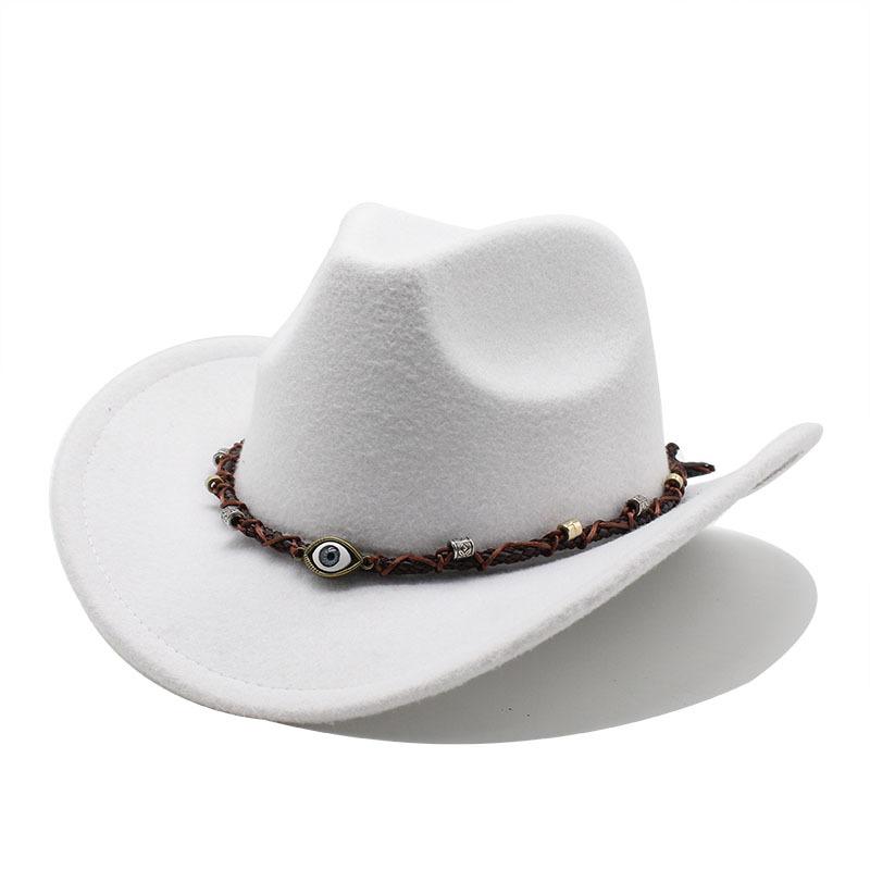 Versatile Western Cowboy Hat Rolled Brim Hat Men'S And Women'S Tibetan Top Hat