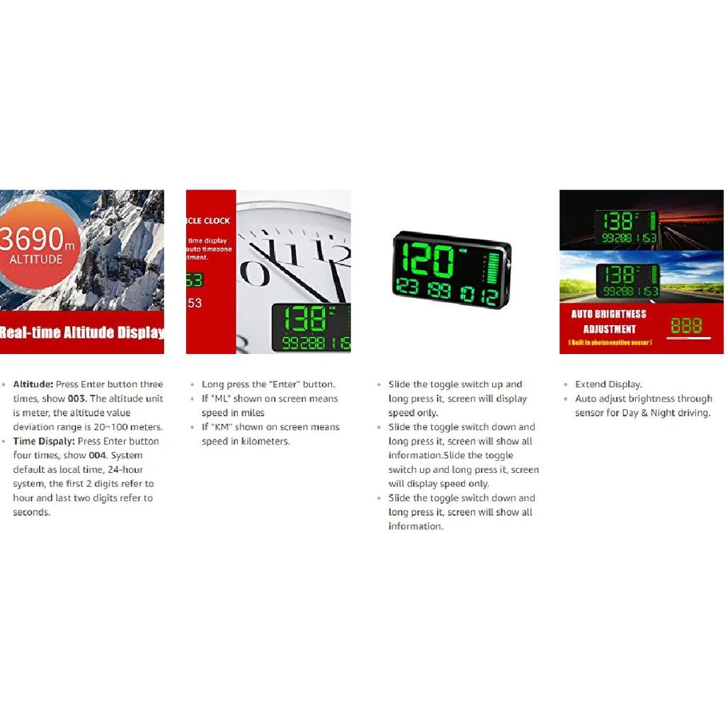 Popular GPS Speedometer Odometer Car Digital Speed Display MPH Over Speed Alarm Clock For All Vehicles C80 C90