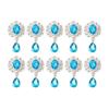 10Pcs DIY Crafts Rhinestone Alloy Brooch Accessories Silver Flat Back Sparkling Crystal Sewing Button Pendant 4.6*2.4cm