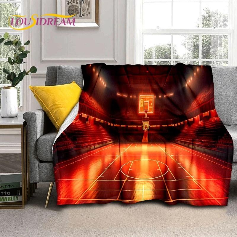 Latest Basketball Court Frame Soft Flannel Blanket for Beds Bedroom Sofa Picnic,Throw Blanket for Cover Outdoor Leisure Nap Gift