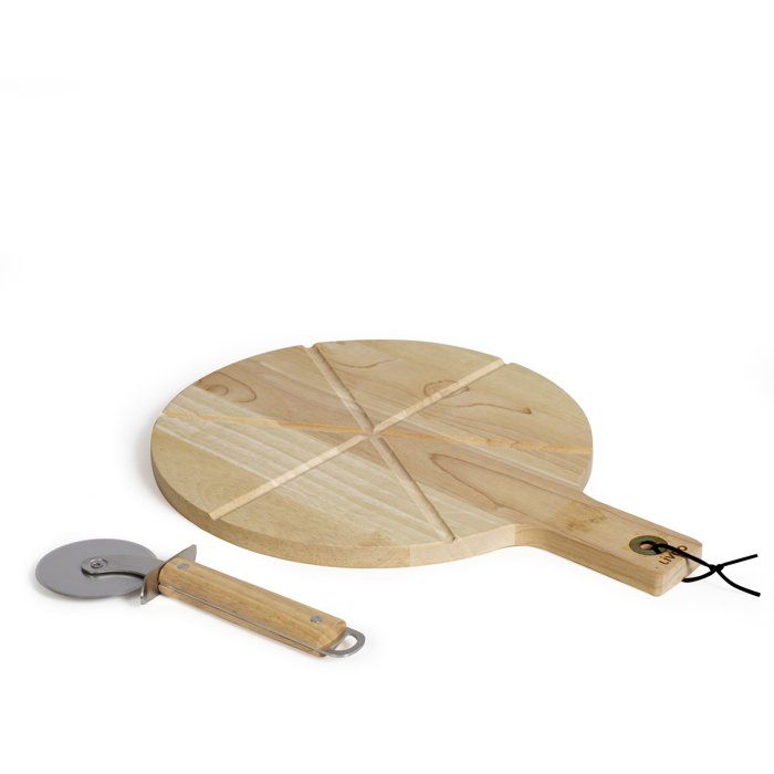 Set à pizza - LIVOO - MES138 - 40 x 30 x 1,5 cm - 1 roulette à pizza - En bois d’hévéa
