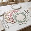Geborduurd Placemat Wasbaar Duurzaam Canvas Eettafelmat 38cm Olijftak Borduurwerk Tafelmat Hittebestendig Antislip Tafelbeschermer voor Thuis