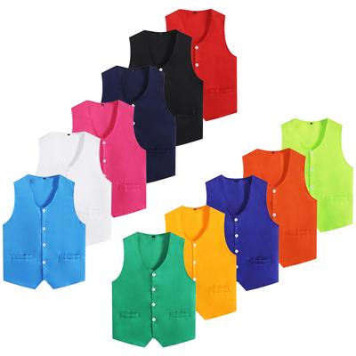 Womens Mens Button Vest Uniform Adult Waiter Bartender Work Uniform Unisex Volunteer Activity Vest Waistcoat
