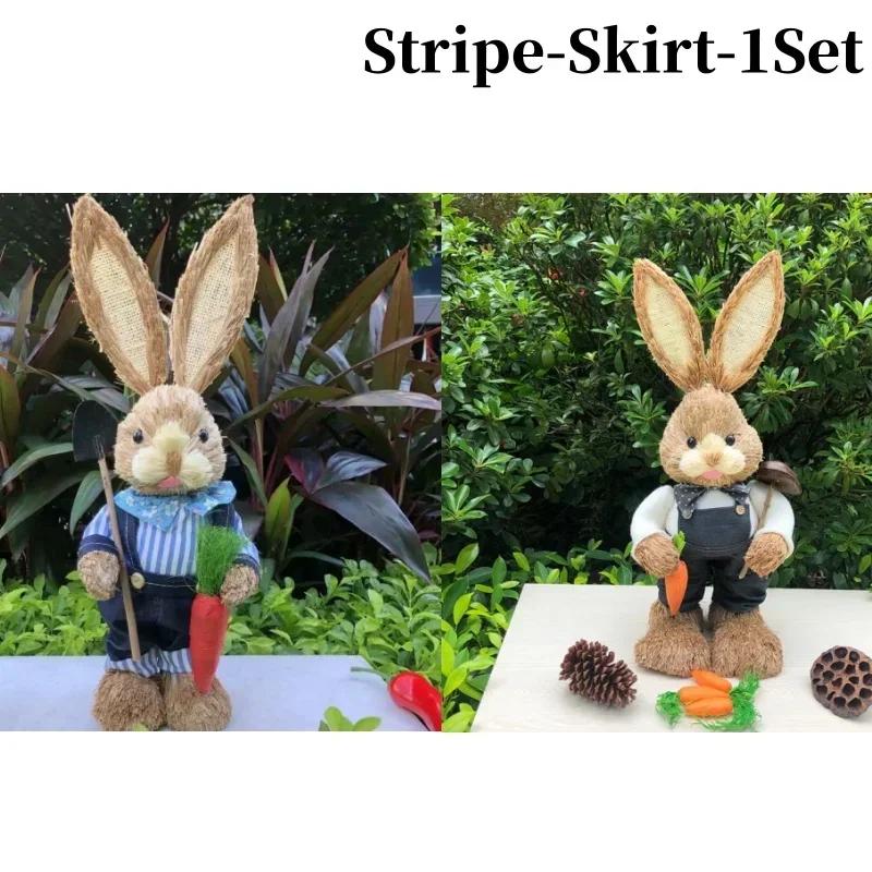 1/2Pcs Realistic Handmade Easter Bunny Ornament Country Retro Party Decor Home Store Wedding Window Display Prop Gift Decoration