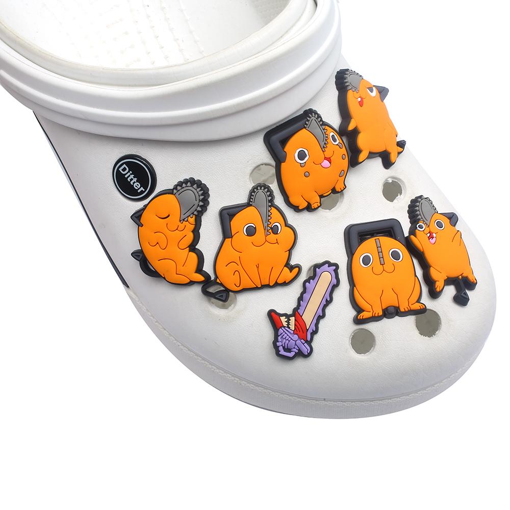 12PCS Cartoon Monster chainsaw creature Shoe Charm PVC Decor Buckle Sandal Detachable Waterproof To Xmas Gift
