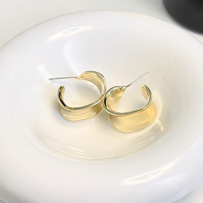 Trending Metal Geometry Hoop Earring Fashion New Design Irregular Minimalist Earrings for Women Fashion Jewelry Gifts