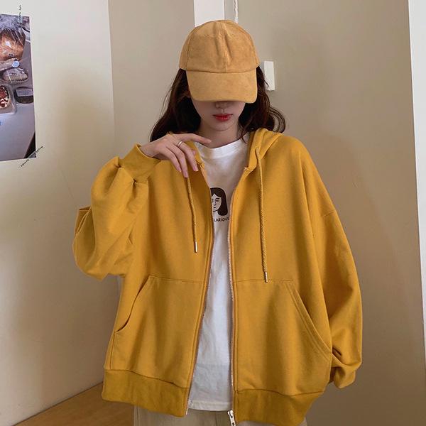 Women's Korean Style Loose Hooded Sweatshirt Jacket - Short, Thin, Trendy, 2026 Spring/Autumn Design
