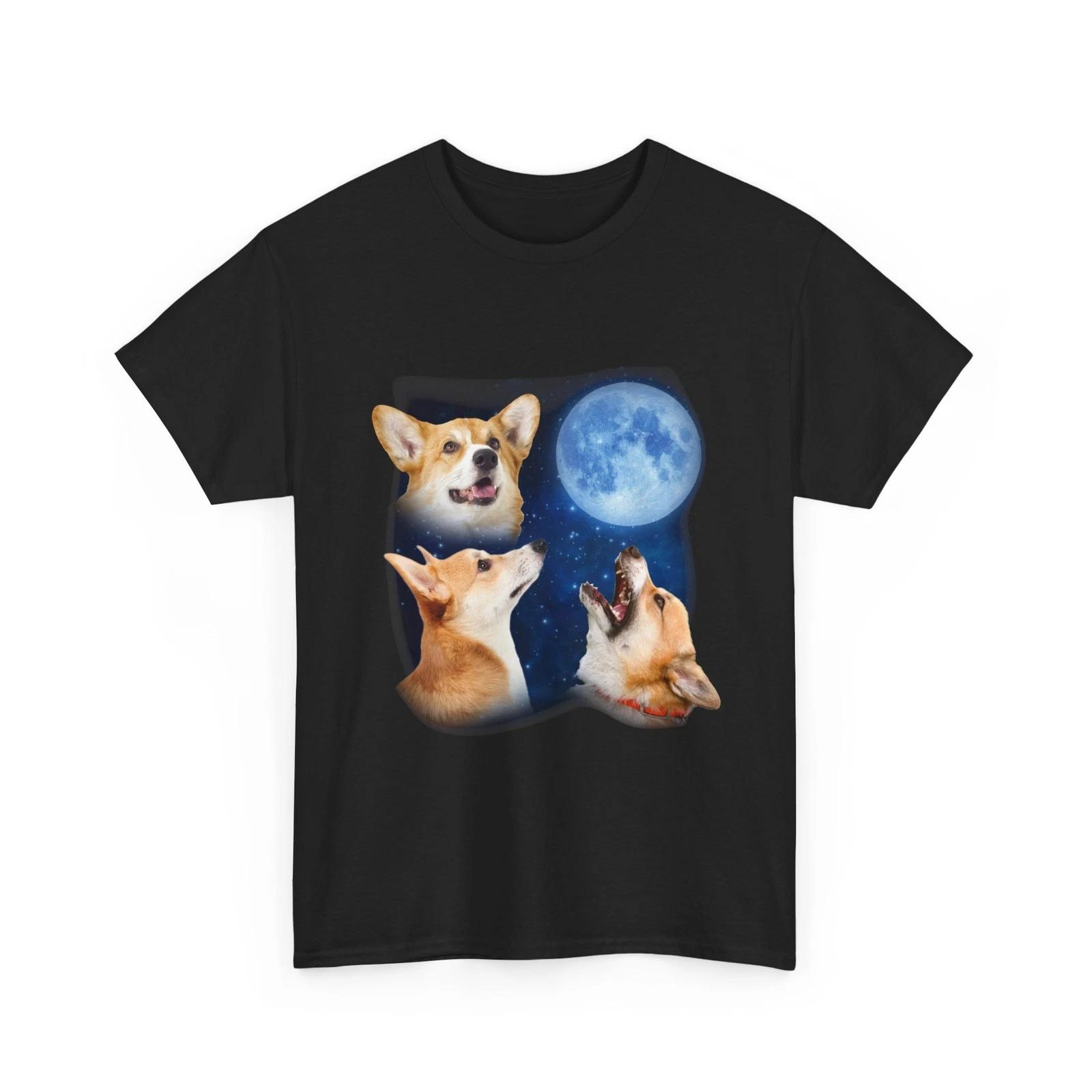 Dog Shirt, Three Dogs With Moon Animals Dogs Lovers Women Men Shirt 4XL