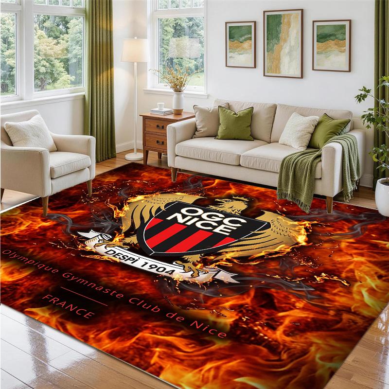 OGC Nice FC Design Crystal Velvet Rug Soft Decorative Mat for Bedroom Entrance