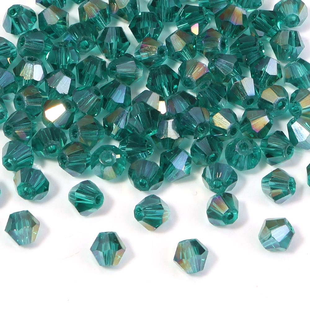 200pcs/lot 4mm Colorful Glass Crystal Beads Bicone Beads Loose Spacer Beads For Jewelry Making DIY Bracelet Necklace Accessories