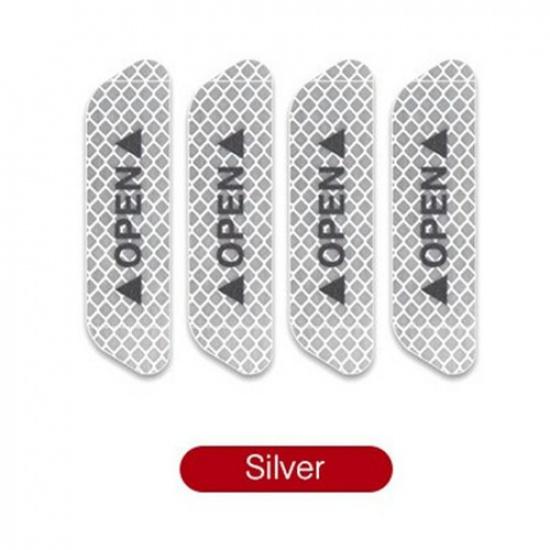 4pcs Car Open Door Warning Reflect Stickers Cover Open Letter 93*25cm Not Fade