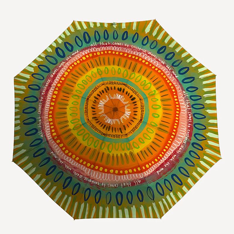 

Mandala Artwork Folding Umbrella: Automatic Open/Closed, Portable Design, 8-Rib Iron Frame, , Festive Gift for Fans, Travelers, Daily Use112