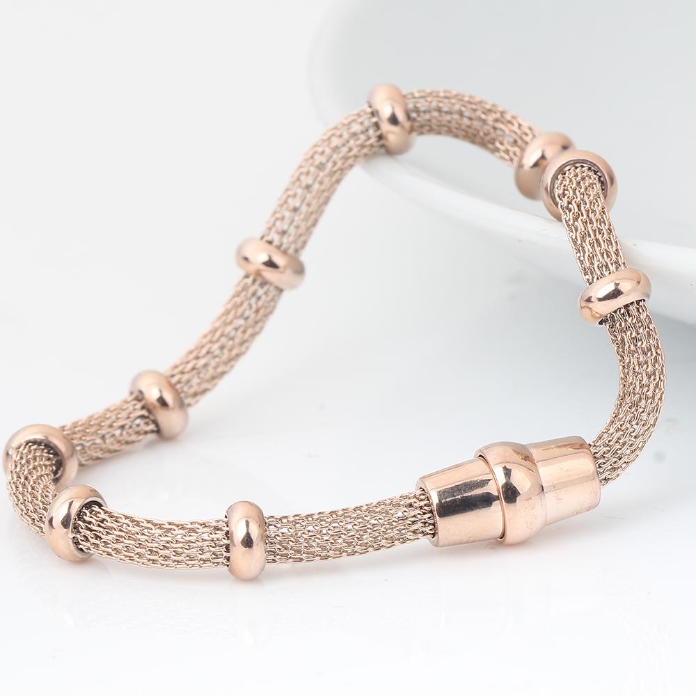 High quality Three stainless steel clasp Bracelets with charms cable mesh bracelet chain bracelet for men or women