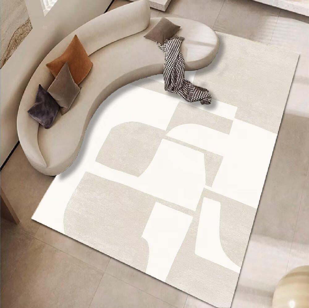 

Modern Simple Style Living Room Rugs Soft Antiskid Sofa Table Mat Big Size Lint-free Baby Crawling Mat Easy Cleaning Washable 60*90cm