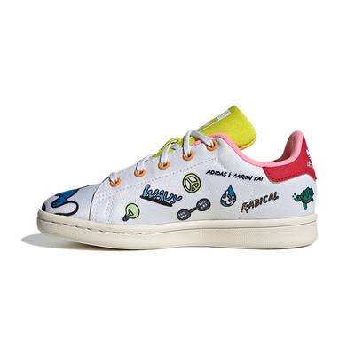 Aaron Kai x Stan Smith Primeblue Detské Tenisky s Kresbami pre Malé Deti Biela Cloud-White Žiarivo Zelená FY2687