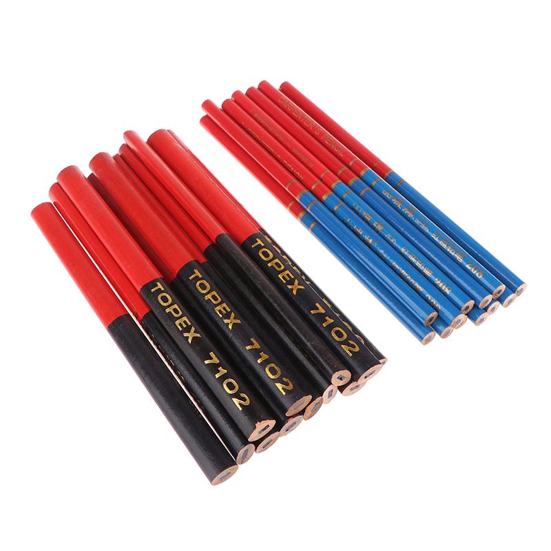 12Pcs Double Ended Colored Wooden Pencils Pre-Sharpened Red And Blue Pencils Checking Pencils For Checking Map Coloring