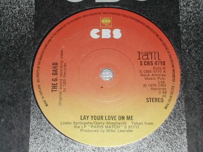 7inch Record GLITTER BAND - Lay Your Love On Me SCBS4710 CBS 1976 UK Rock Used