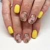 Square Press On Nail Flower Fake Nail Glues On Nail Artificial Acrylic Nail 12 Size 24pcs Stick On Nail for Women Girls