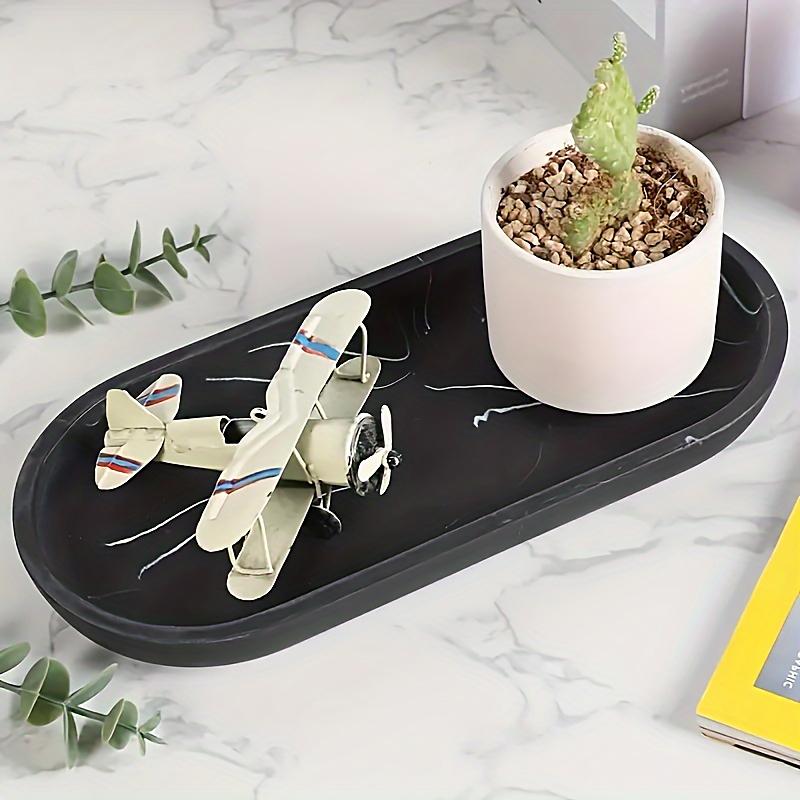 1PC Non-Slip Cosmetic Jewelry Storage Tray Decorative Counter Tray for Keys and Trinkets 25x11cm