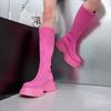 Women's Boots Thick Heel Women Knee High Boots Solid Fashion Slip On Shoes Autumn Winter Ladies Stretch Slim Long Booties