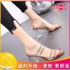 Fashion Slippers 2025 New Women's Sandals Thick Heel Waterproof Table High Heels Rivets Transparent Heel Versatile Women's Shoes