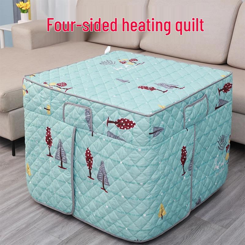 Thickened Electric Heater Cover for Mahjong Table - Square Quilt Design for Home