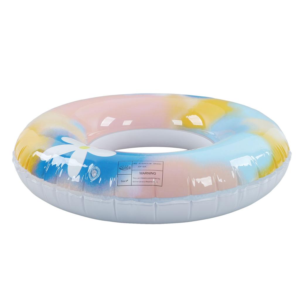 Inflatable Swimming Ring PVC Streamlined Colorful Flower Patterned Underarm Swim Ring for Exercising