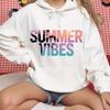 2025 European Size Drop Shoulder Coconut Tree 'SUMMER VIBES' Hoodie Sweatshirt