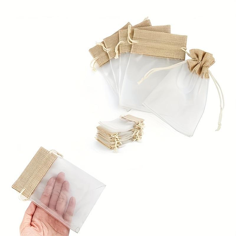 30 Pack Elegant Organza Burlap Drawstring Favor Bags for Jewelry Candy Gifts Party Mesh Pouches Favors Weddings Birthday Parties