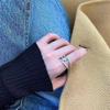 Minimalist Geometric Rope Knot Adjustable Ring for Women - Trendy Cold Style Index Finger Accessory