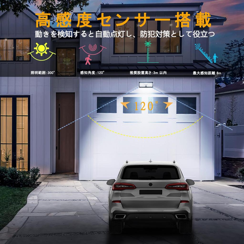 [2025 New Model] Solar Light for Outdoor Emergency and Disaster Preparedness, 4 Intelligent Modes, High-Sensitivity Motion Sensor, 3000K Warm Light +