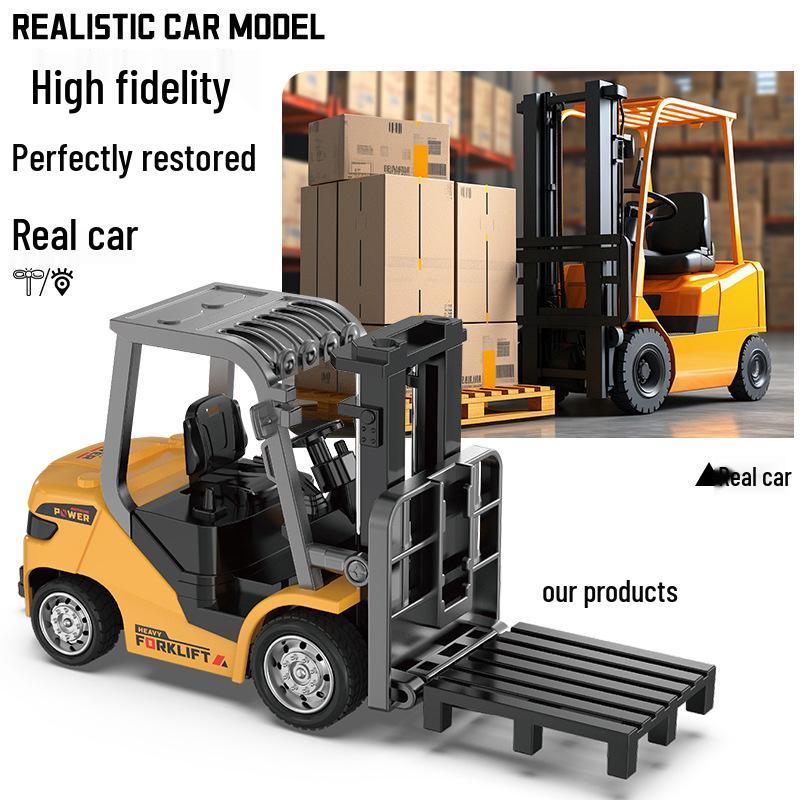 1:64 Bluetooth Mini Alloy Forklift RC Car Model Ornament Desktop Toy