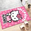 Custom HelloKitty Mat Personalized Name, Polyester Washable Indoor Entryway Rug, Gift for Christmas, Easter, Thanksgiving Day