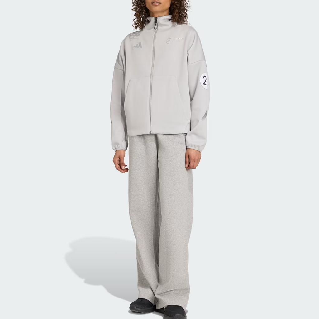 Adidas X Mercedes - AMG Collaboration Petronas Formula One Team Silver Arrows Motorsport Hoodie Women Jacket JW3474